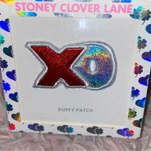 Brand New In Packaging Stoney Clover Lane Holographic XO patch- red/silver